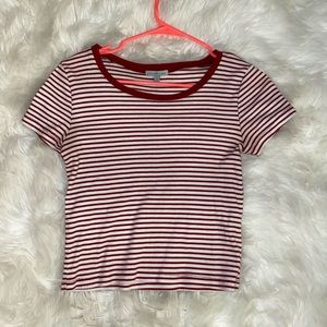 Red and white stripped top